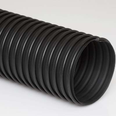 "6"x6' Flex-Tube TR Leaf Vacuum Hose & Blower Hose - Black with black helix