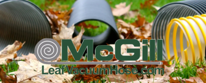 photo of leaf vacuum hose products with McGill Hose logo