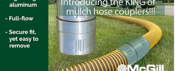 photo of a swivel mulch hose connector on mulch blowing hose truck