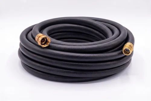 Black EPDM Hydroseed hose with brass ends
